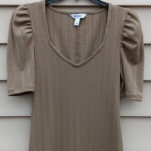 NINE WEST Women's Ribbed Puff Sleeve Dress - S